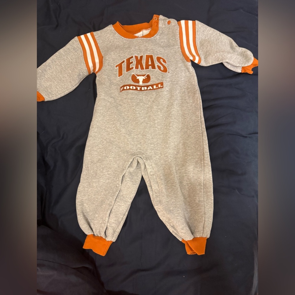 Majestic Texas Football Baby One Piece - Gray and Orange - 24M